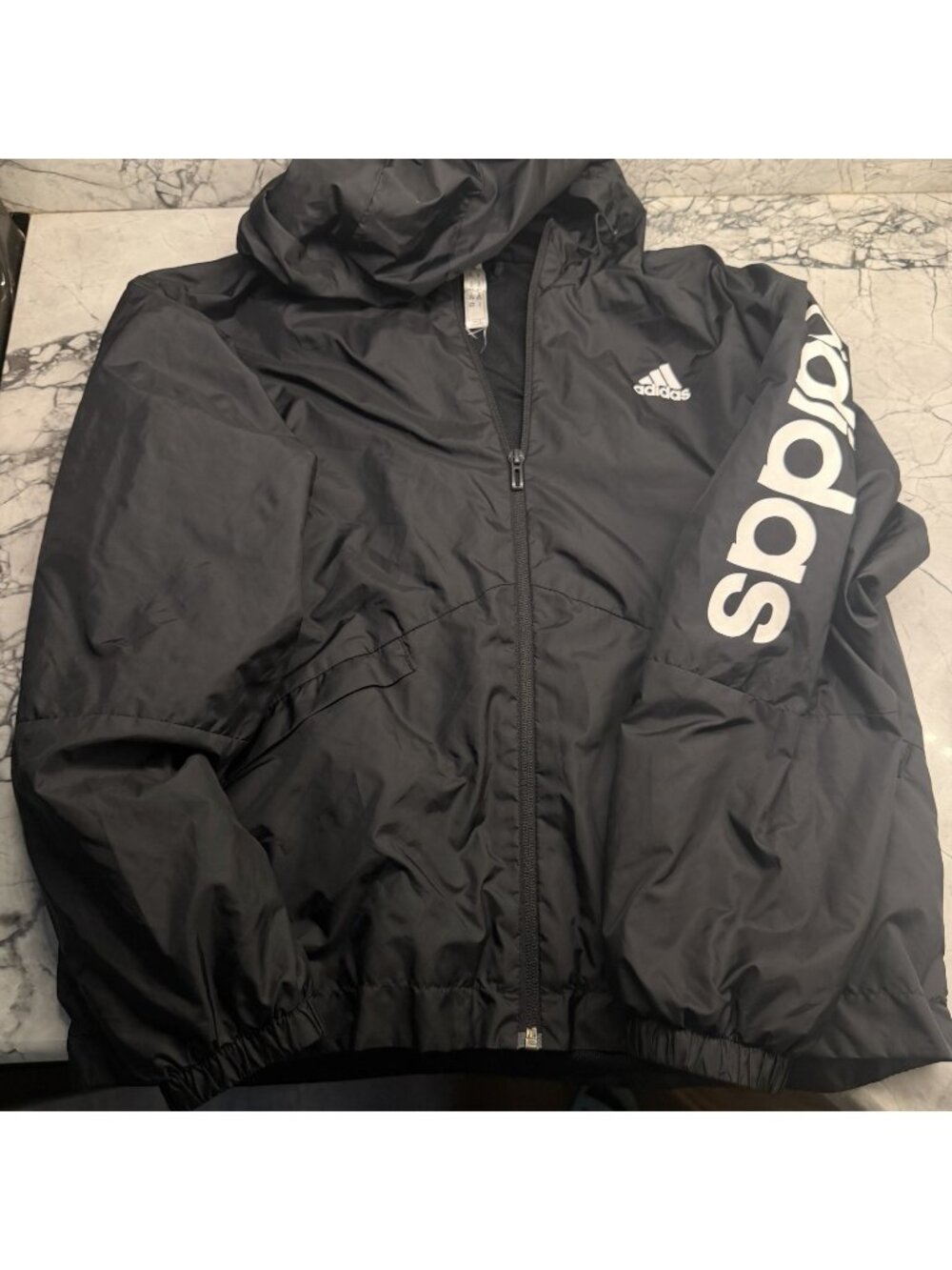 Adidas Women’s XS Black Windbreaker Rain Jacket Hooded